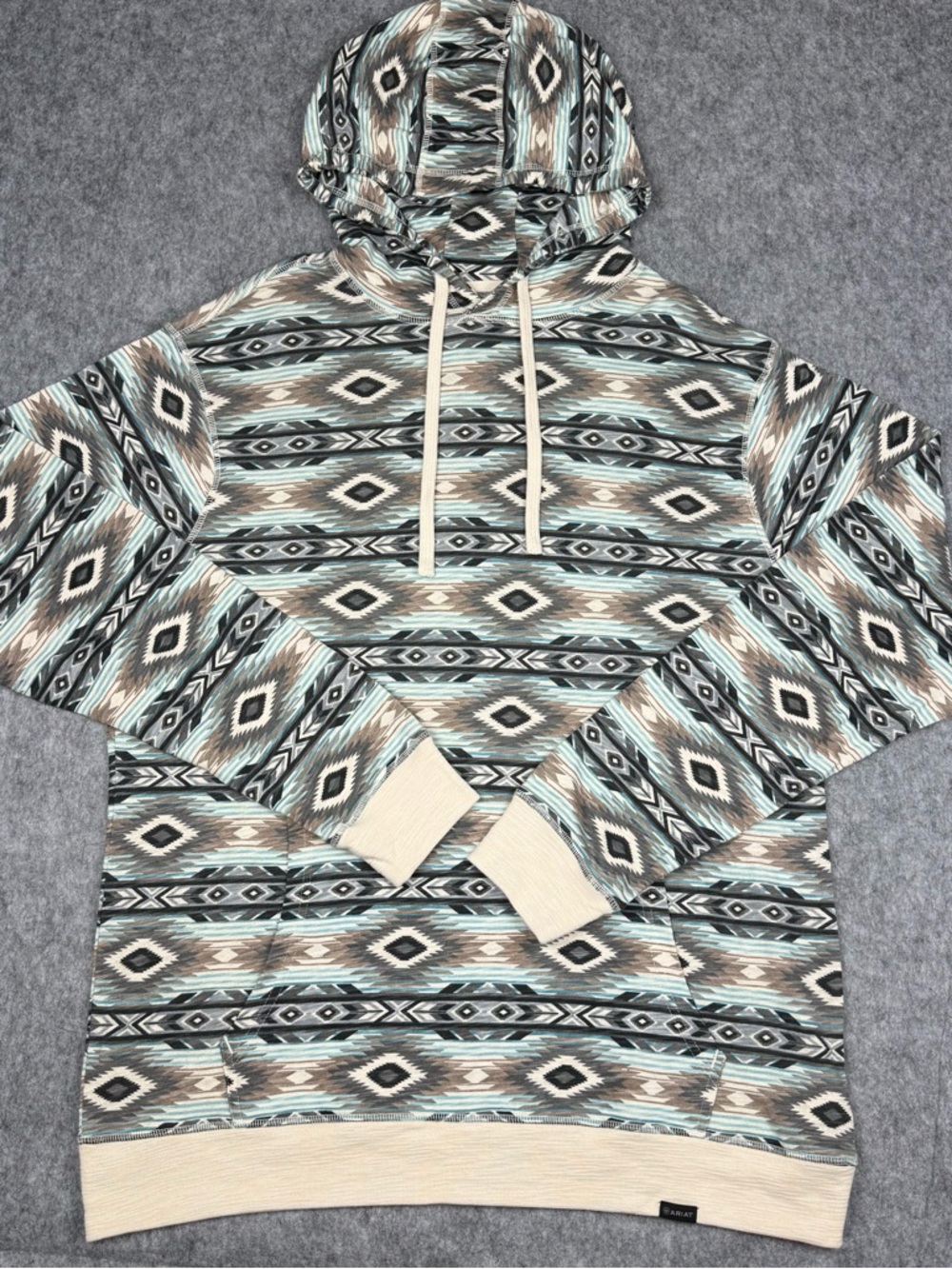Ariat NWT Retro Collection Hoodie Southwestern Aztec Mens XL Lightweight Pocket